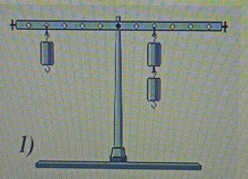 рассмотри рисунок. Масса. грузов по 100г, расстояние между делениями 2см. Найдите моменты сил справа