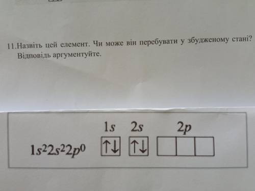 Назвіть цей елемент. Чи може він перебувати у збудженому стані? Відповідь аргументуйте?