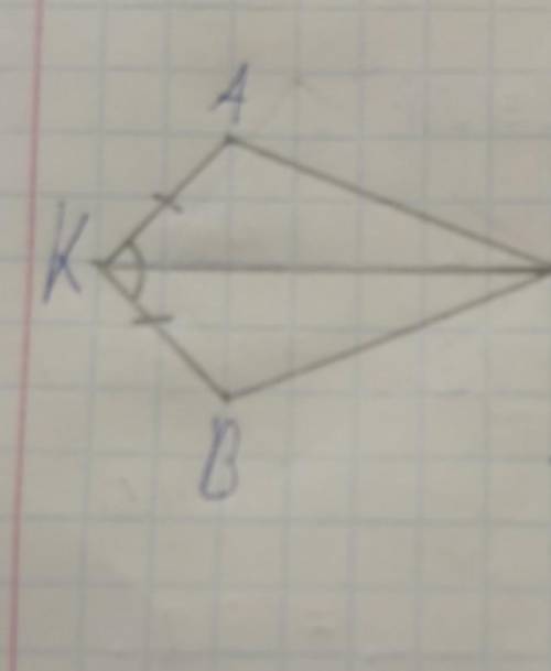 Дано: KA=KB; AKP=BKPДовести:∆KAP=∆KBPПовне доведення будд ласка​