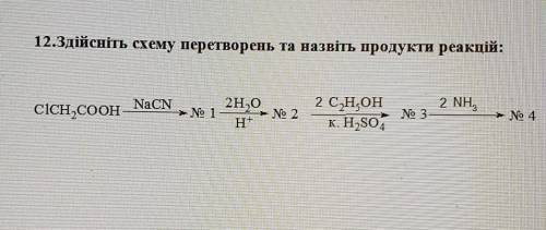 Здійсніть схему перетворень та назвіть продукти реакцій:​