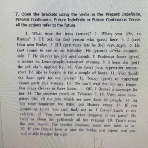 Open the brackets using the verbs in the present indefinite