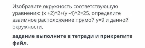 Изобразите окружность соответствующую уравнению (×+2)^2+(у-4)^2=25