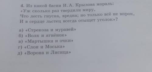 Из какой басни И. А. Крылова мораль: «Уж сколька раз твердили миру, Что лесть гнусна, вредна; но тол