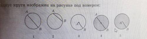 Радиус круга изображен на рисунке под номером: