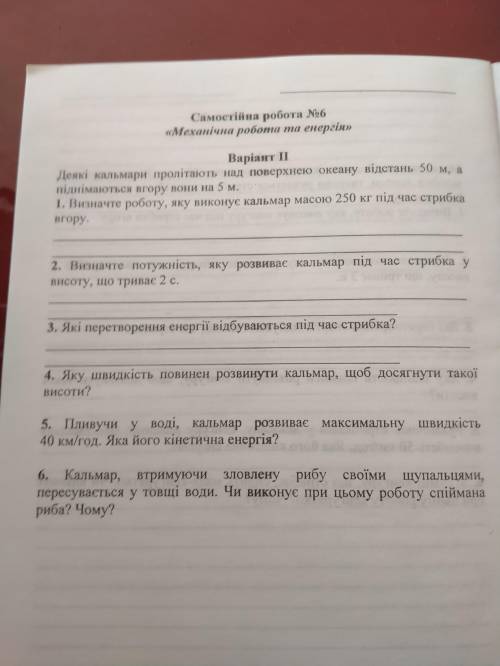 Фізика 7 клас самостійна робота номер 6 2 вариант