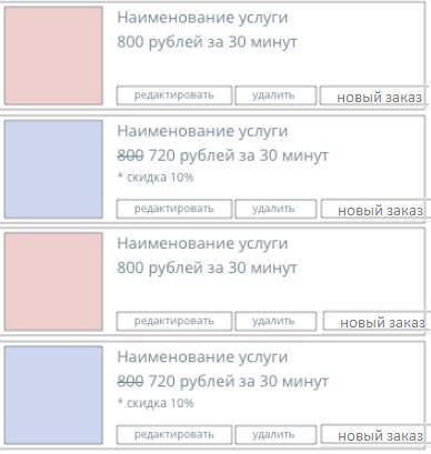 Есть код на с# нужно сделать все как в макете, нужно дописать цену и скидку, как это сделать .HAML .