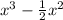 x^3 - \frac{1}{2} x^2