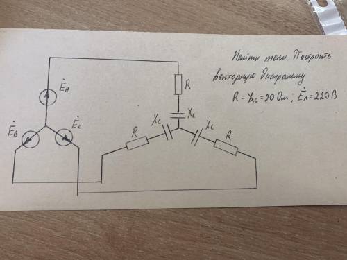 R= Xc=20ом Ел =220В с этим