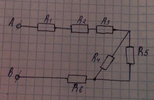 R1=R3=R5=3 Ом R2=R4=R6=6 Ом Rab - ? ​