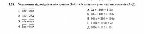 Установити відповідність та їх записати у вигляді многочленів