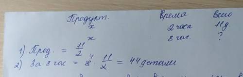 За 2ч рабочий делает 11 деталей. Сколько таких деталей он сделает за 8ч, работая с той же производит