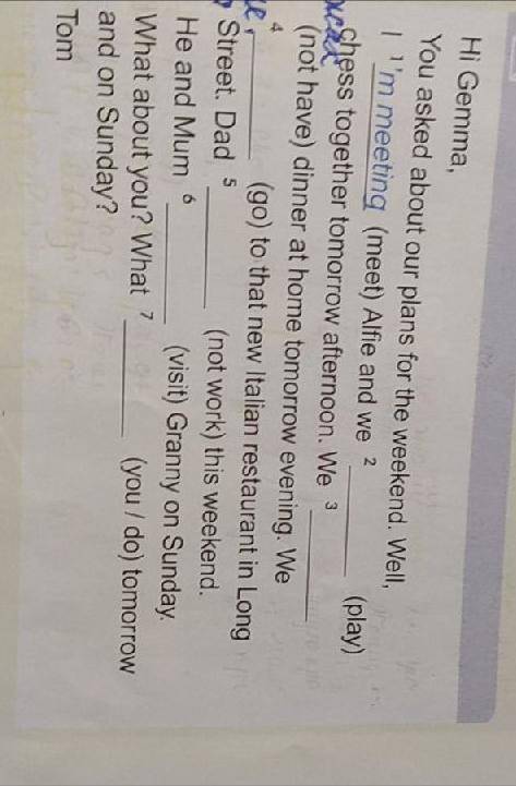 Complete The email with the Present Continuous form of the words in brackets