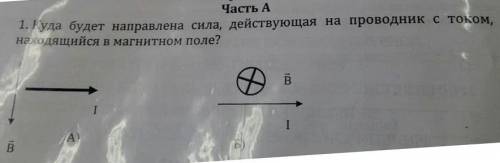 Куда направлена сила, действующая на проводник с током , помещённый в магнитное поле?