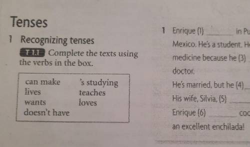 Enrique (0) in Puebla, a town in Mexico. He's a student. He (2)medicine because he (3) to be adoctor