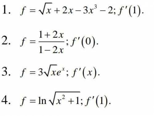 Нахождение производной функции, нужно решить 2 и 4, сам не понимаю как это сделать, заранее