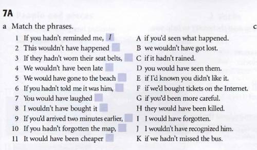 7А Match the phrases.