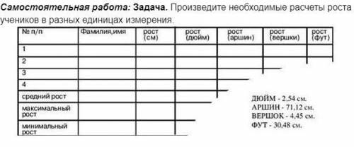 , ((( рост и имена любые нужно файлом в Excel