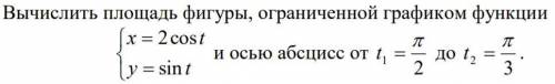 Вычислить площадь фигуры, ограниченной графиком функции