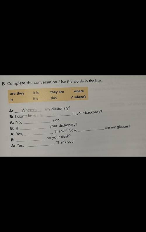 Complete the conversation. Use the words in the box.​