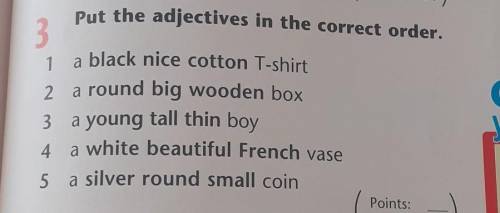 Put the adjectives in the correct order​