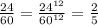 \frac{24}{60} =\frac{24^{12} }{60^{12} } =\frac{2}{5}