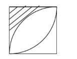 Найдите площадь заштрихованной части квадрата ( считайте пи = 3,14 ). Сторона квадрата = 4 см