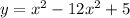 y = x ^{2} - 12 {x}^{2} + 5