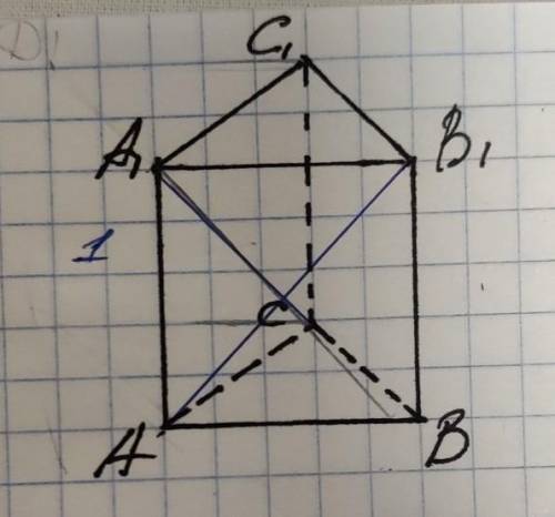 Ребра равны 1, найти угол между АВ1 и А1С​