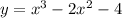 y = {x}^{3} - 2 {x}^{2} - 4