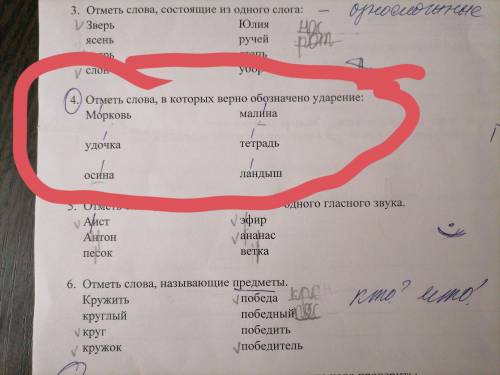 Добрый вечер. Подскажите , в каких словах стоят верно ударение: задания 4