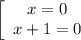 \left[\begin{array}{ccc}x=0\\x+1=0\end{array}\right