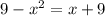 9-x^{2} =x+9