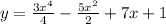 y = \frac{3 {x}^{4} }{4} - \frac{5 {x}^{2} }{2} + 7x + 1 \\