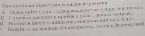 Знайти однорідні підмети. (якийсь безсмертний дотик до душі) полное последнее предложение​