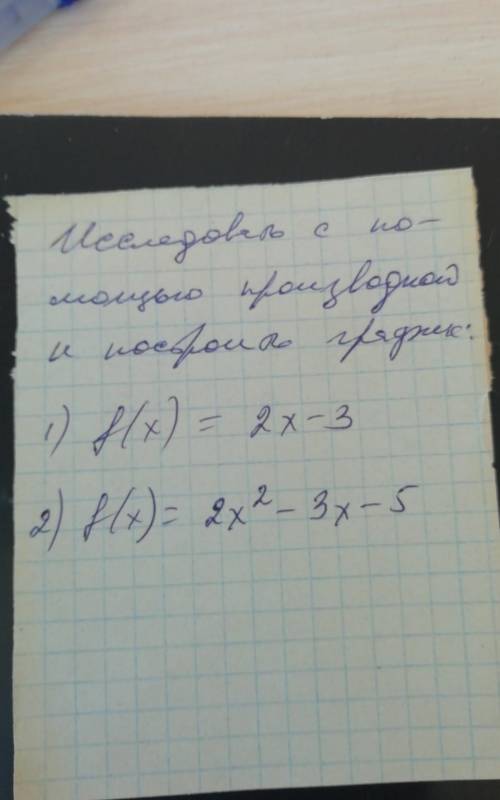 Исследовать с производной и построить график ​