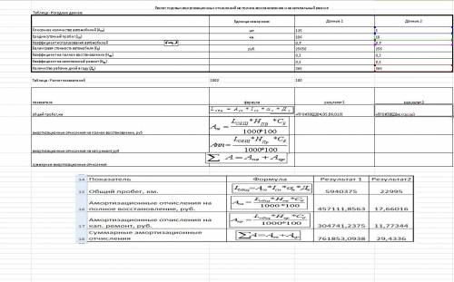 по формулам сделать результат