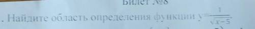 Найдите область определения функции y=1/√x-5​