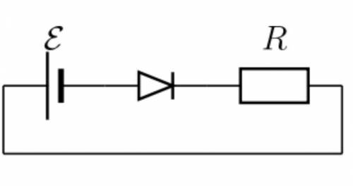 Электрическая цепь состоит из источника ЭДС э = 3 B, резистора с сопротивлением R = 2 Oм и неидельно