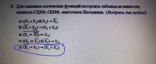 для заданных логических функция построить таблицу истинности , написать сднф ,скнф, многочлен жегалк