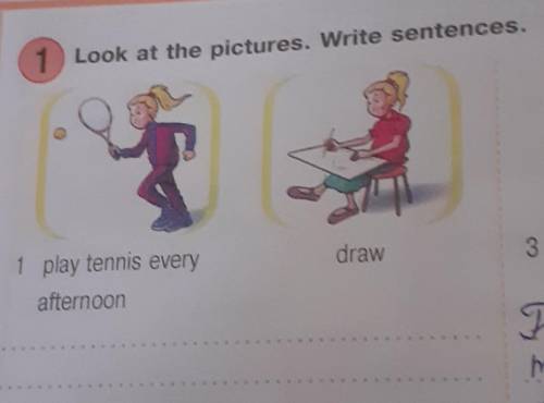 Look at the pictures. Write sentences.​