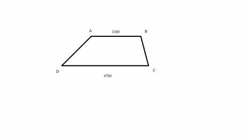 AB = 1300, CD = 4700. Найти стороны AD, BC и площадь!