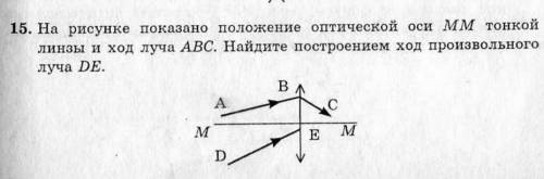 На рисунке показано положение оптической оси ММ тонкой линзы и ход луча АВС...