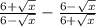 \frac{6 + \sqrt{x} }{6 - \sqrt{x} } - \frac{6 - \sqrt{x} }{6 + \sqrt{x} }