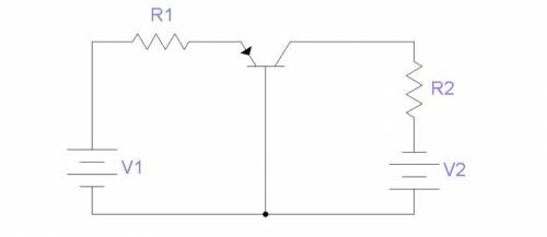 В представленной электрической схеме транзистор работает в активном режиме (α=1). Примените математи