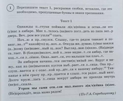 перепишите текст 1 раскрывая скобки вставляя где это необходимо пропущенные буквы и знаки препинания