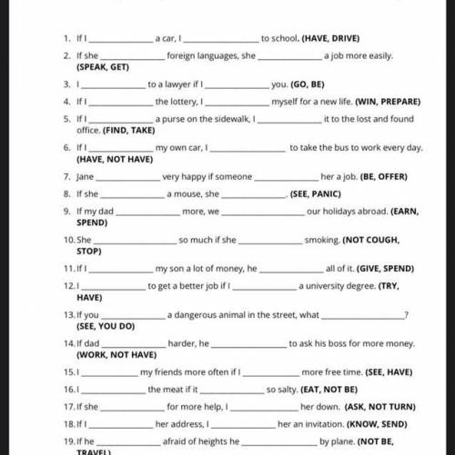 Complete the sentences￼ with the correct from of the verb given