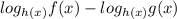 log_{h(x)}f(x)-log_{h(x)}g(x)