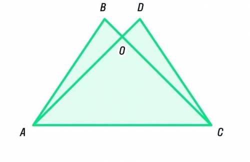 На рисунке треугольник ABC=CDA, AB=CD=100см, BO=OD=25 см, периметр треугольника ABC=300см, AO больше