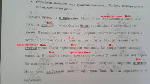 . Скажите правильно ли проставлены падежи?