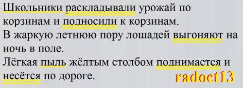 №1. Списать. Подчеркнуть грамматические основы предложений. Школьники раскладывали урожай по корзина